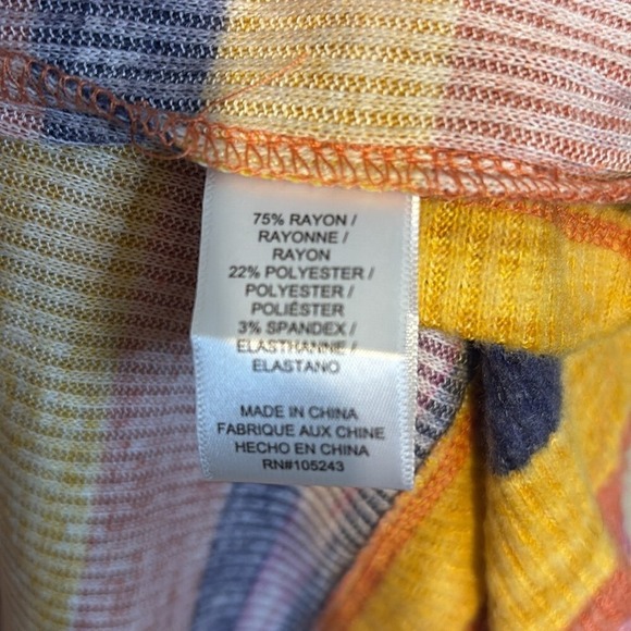 Bobeau Womens Cardigan Small Rayon Polyester Striped Open Casual‎ Colorful New - Picture 6 of 6